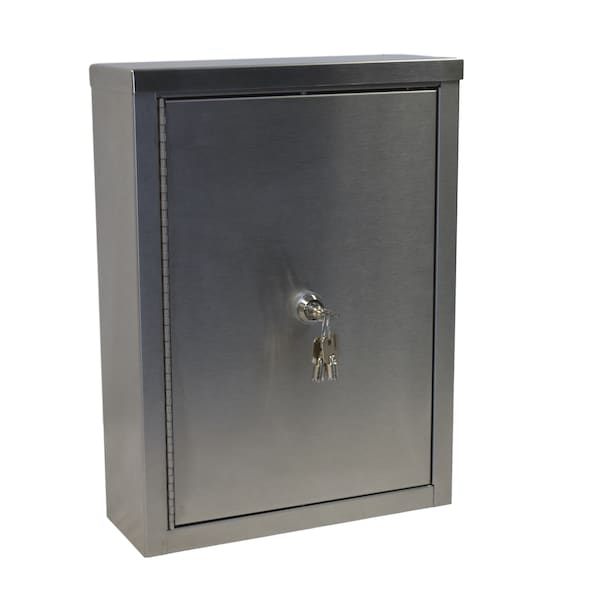 Dbl Door Small SS Narcotic Cabinet (15"HX11"WX4"D)